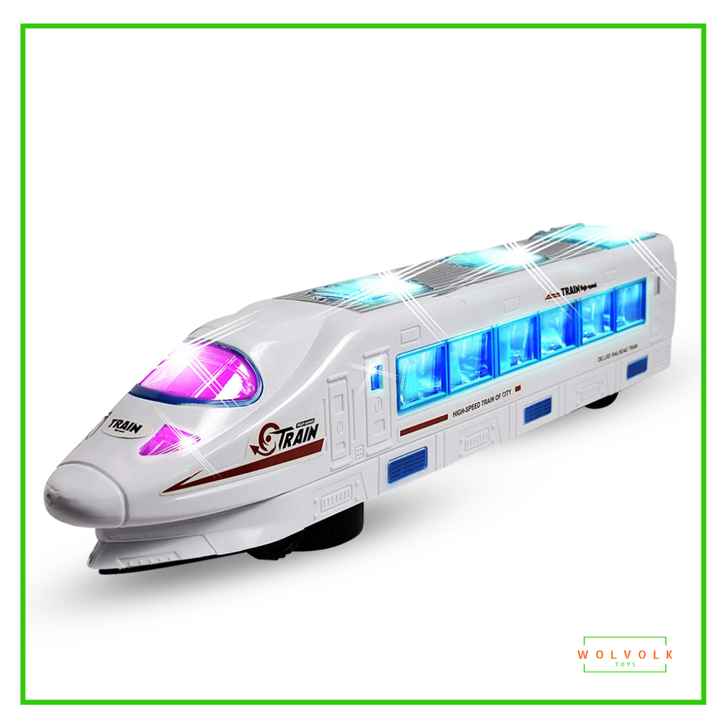 Wolvolk Bump & Go Electric Flash Light Train Toy with Music